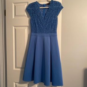 Periwinkle Blue Lace Top Skater Dress